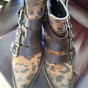 LIBERTY BLACK DISTRESSED ANIMAL PRINT BOOTS